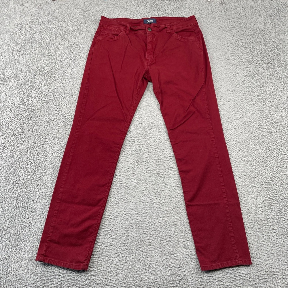 Chevignon Pants Mens 36 Red Slim Straight Cotton Blend Casual Chino 6396015-601